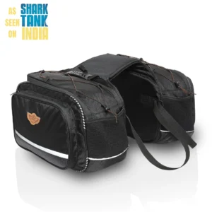 Guardian Gears Mustang 50L Saddle Bag with Rain Cover (Black Colour)